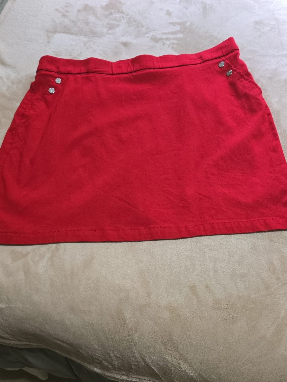 Rafaella  Red Casual Skort with Button Detail